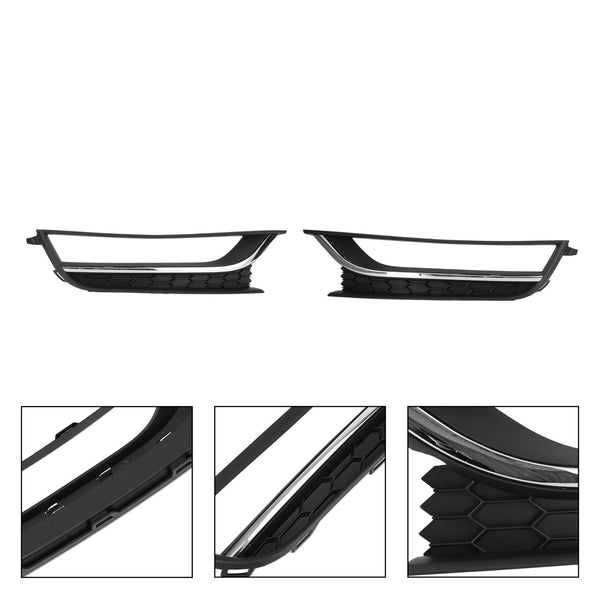 2012-2015 Volkswagen Passat 2Pcs Front Driving Fog Light Cover Black & Chrome Generic