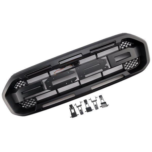 2019-2023 Ford Ranger med LED-lys ingen frontkameraer svart raptor stil fremre støtfanger grillgitter generisk