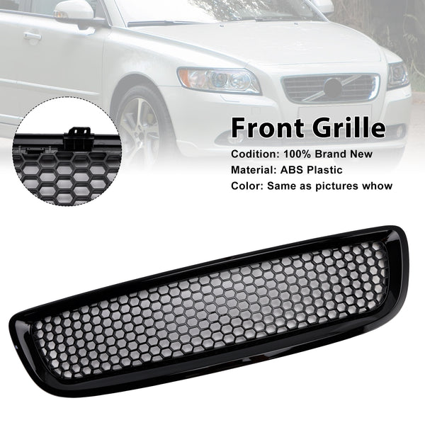 Gloss Black Front Bumper Honeycomb Grille Grill Fit Volvo S40 V50 2008-2012