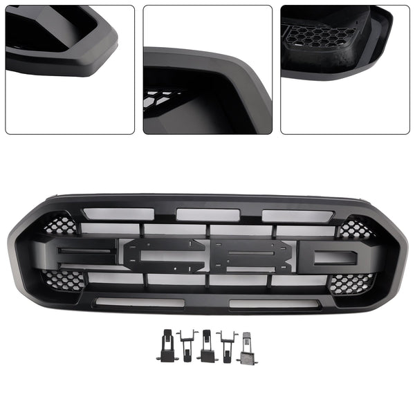 2019-2023 Ford Ranger No Front-kameraer Black Raptor Style Front Bumper Grille Grill Generic