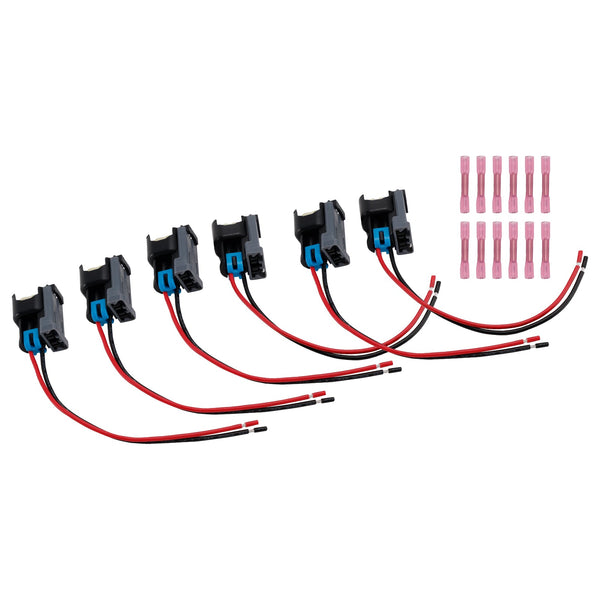 6PCS Fuel Injector Connector Pigtail Plug Wiring Harness Fit Ford Fit Chevy