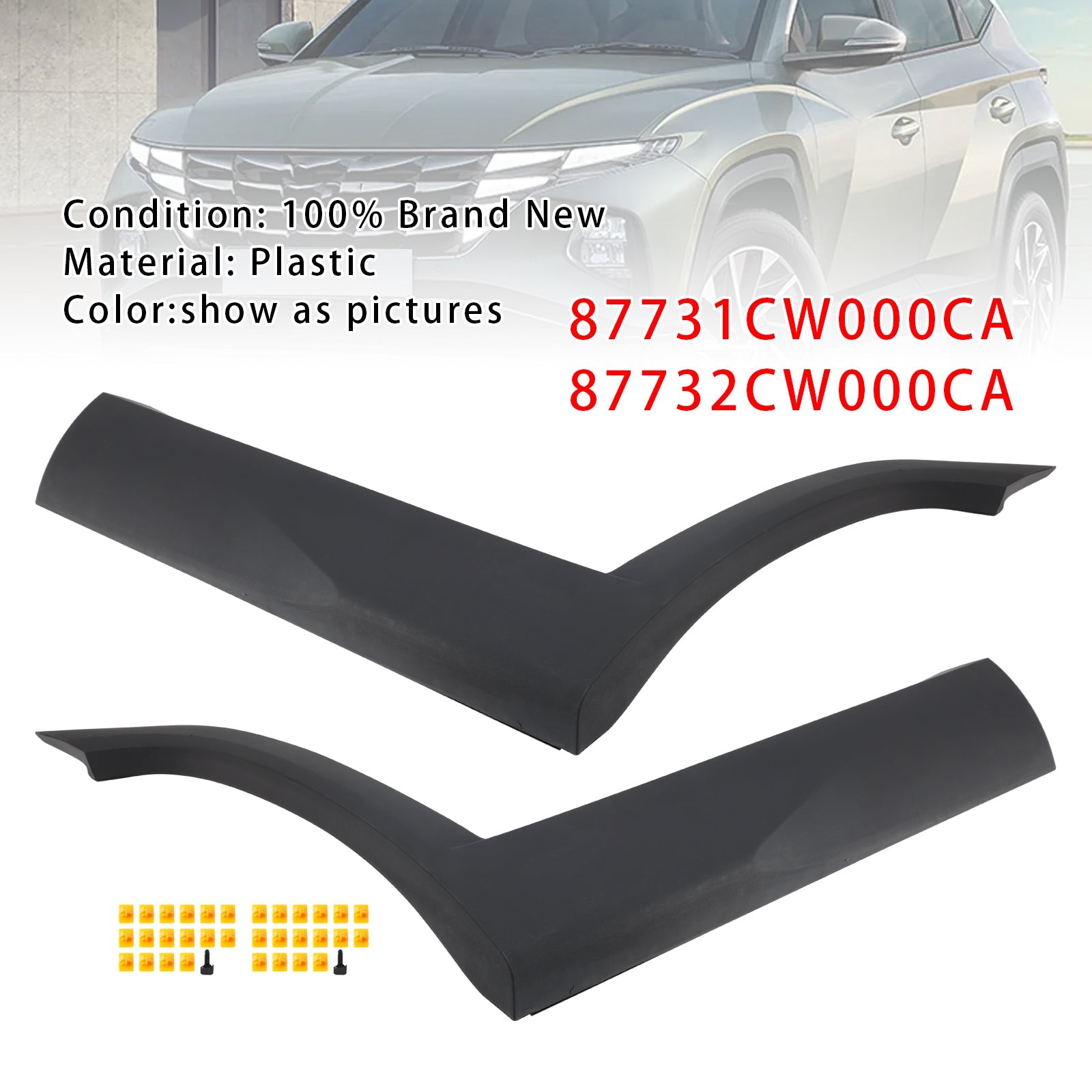 2022-2023 Hyundai Tucson Bakre Venstre + Høyre Sidedør Nedre List 87731-CW000-CA 87731CW000CA Generisk