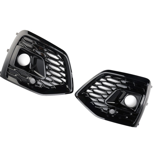 RSQ5 Style Front Fog Lamp Grille Cover Fit Audi Q5 SQ5 S-Line 2021-2025 Black
