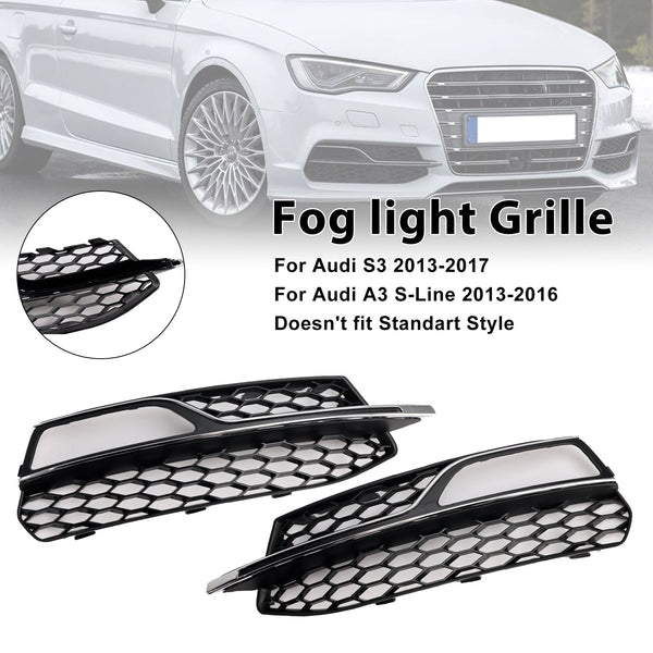 2013-2017 Audi S3 Front Lower Bumper Fog Light Cover Grille 8V3807681G 8V3807682G Generic