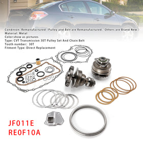 Transmission CVT Pulley 30T W/Belt+Chain＆Rebuild Kit RE0F10A JF011E For NISSAN