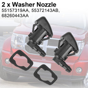 2008-2012 Jeep Liberty 2Pcs Windscreen Wiper Washer Nozzle Jet Spray 55157319AA 68260443AA Generic