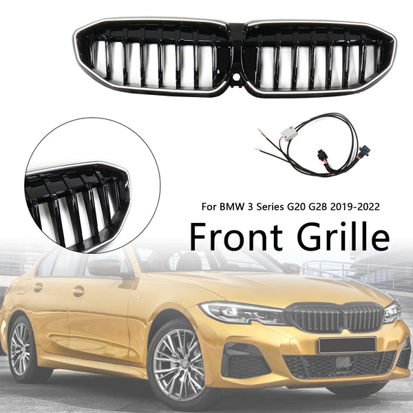 2019-2022 BMW 3-serie G20 Glossy Black Kidney Grille Grill 51138072085 Generisk