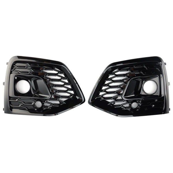 RSQ5 Style Front Fog Lamp Grille Cover Fit Audi Q5 SQ5 S-Line 2021-2025 Black