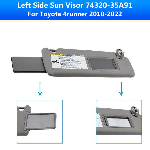 2010-2022 Toyota 4runner direito viseira solar passageiro cinza 74310-35B01 genérico