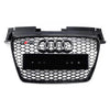 Parrilla delantera tipo panal para Audi TT TTS 2006-2014, color negro brillante, estilo RS, genérica