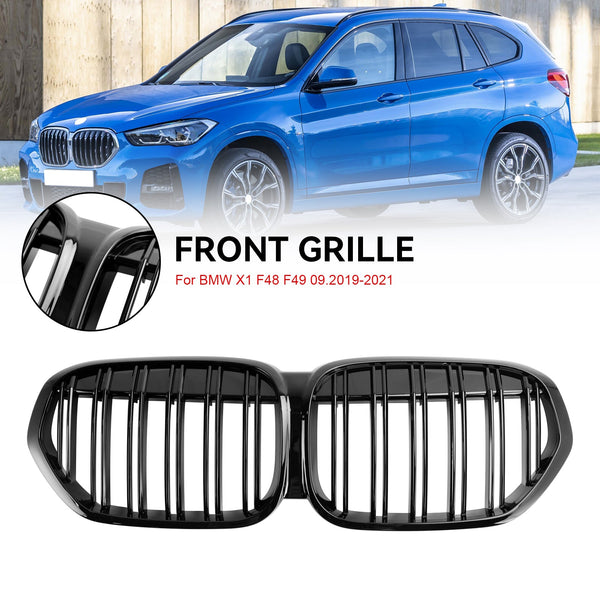 09.2019–2021 BMW X1 F48 F49 Dual Slat Gloss Black Front Nierengrill Grill Generic