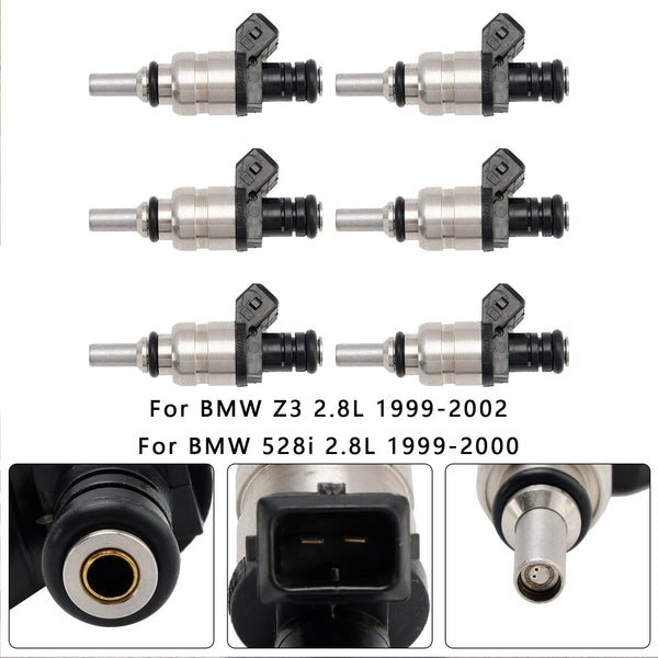 1998-2000 BMW 323i 2.5L 6Pcs Fuel Injector 13537546244 1427240 7546244 Generic