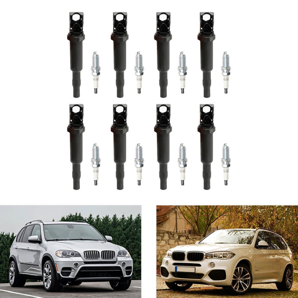 Bobine d'allumage + bougies d'allumage UF592 UF-608 génériques pour BMW X6 4,4 L V8 8X 2008-2016