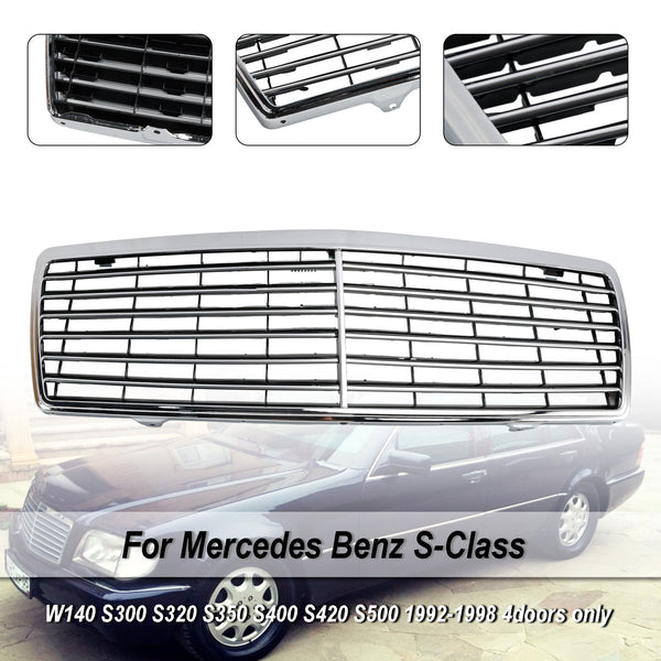 Mercedes Benz S-Klasse 1992-1998W140 S300 S320 S350 S400 S420 S500 4-deurs Chromen Voorbumper Grille Grille Generiek