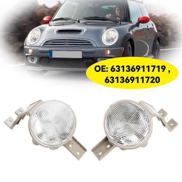 2004.07-2007.11 MINI Cabriolet (R52) par främre blinkljus Lampblinker Klar lins 63136911720 63136917846 Generic