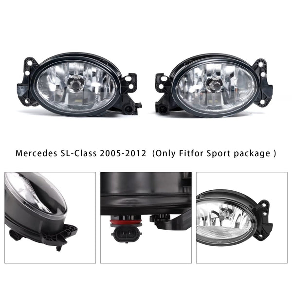 2005-2012 Mercedes SL-Class Pair Front Fog Light Lamps With Bulbs A1698201556 A1698201656 Generic