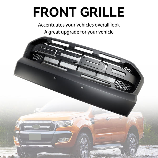 Mattschwarzer Frontstoßstangengrill im Ranger-Raptor-Stil, passend für Ford Ranger 2015–2019 T7
