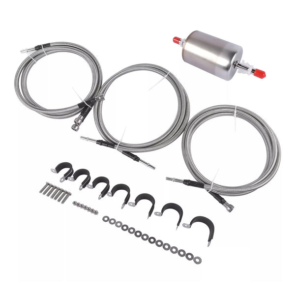 2001-2003 Chevy Silverado 2500 HD 3500 Stainless Steel Braided Fuel Lines Kit 819-840 15043857