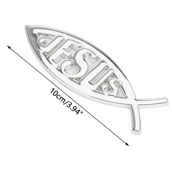 Jesus Christian Fisch Symbol Silber 3D Auto Aufkleber Emblem Aufkleber Religiöse Gott Generic