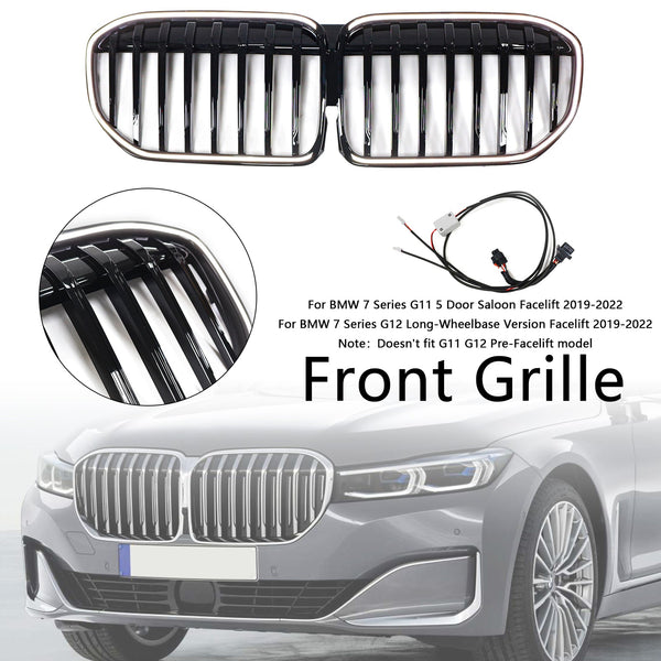 2019-2022 BMW 7-serie G11 G12 Enkel lamell glans sort frontgrill Generisk