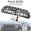 Black Front Bumper Grille Grill Fit Ford F150 2024+ With LED