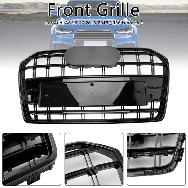 2016-2018 Audi A6 S6 C7 S6 Stijl Voorbumpergrille Grill Zwart Generiek