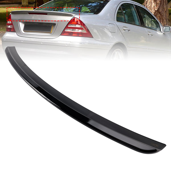 Glanset svart bakspoiler til Mercedes-Benz C-klasse W203 01-07 Sedan