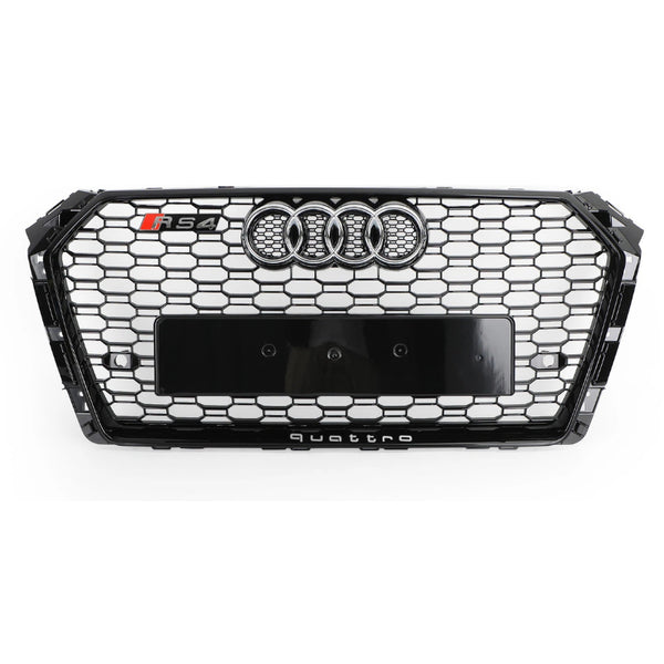 2017-2018 Audi A4/S4 Black Honeycomb RS4 Style Mesh Hex Grill Ersättning Generic