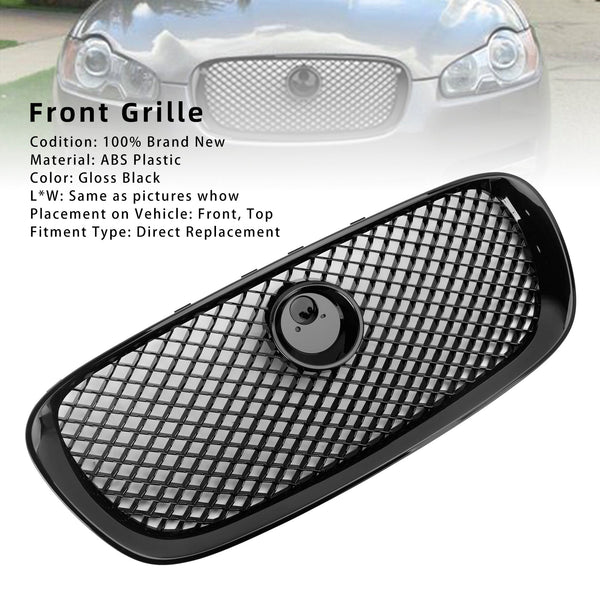 2008-2011 Jaguar XF XF-R stil foran støtfanger Grill Grill glans svart Generisk