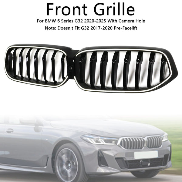 2020-2025 BMW 6 Série G32 Glossy Black Front Grill Grille Generic