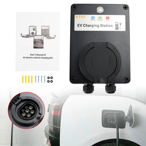 EV Charger Charging Wall Box Unit Socket Rapid EV WallBox 32A 22KW Type2 IP65 Indoor Outdoor