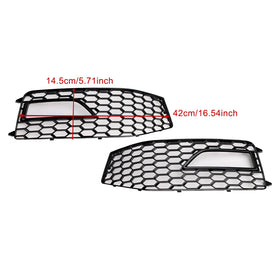 2013-2015 AUDI A4 S-line S4 2PCS Bumper Fog Light Lamp Cover Grille 8K0 807 682M 8K0 807 681L Generic
