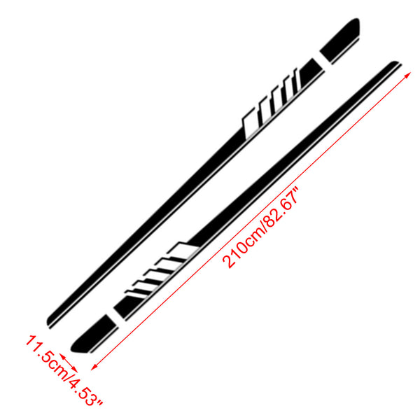 2 stuks Side Skirt Stripes Decal Sticker voor Mercedes BenzW205 C-Klasse AMG Zwart