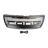 Vorderer oberer Stoßstangengrill, passend für Ford Explorer 2012–2015, mit grauen Lichtern