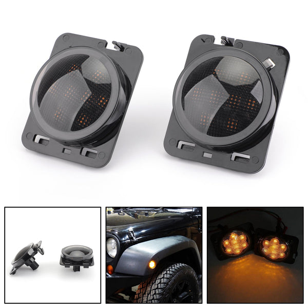 2007-2015 Jeep Wrangler JK 2x Front Fender Parking Side Marker LED Turn Light