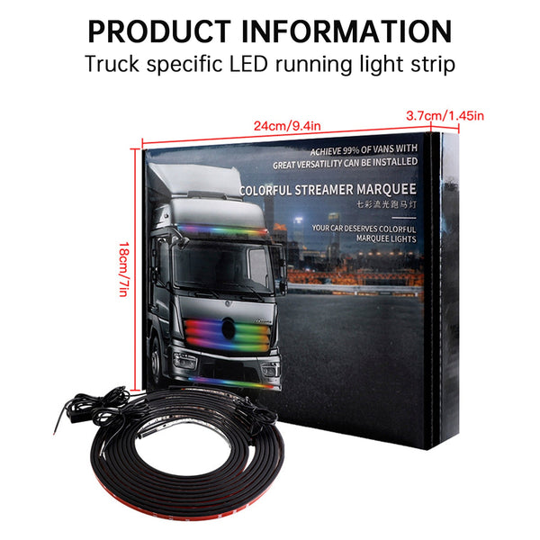Truck Colorful Streamer Marquee LED Light Strips With Remote Control 2.4m