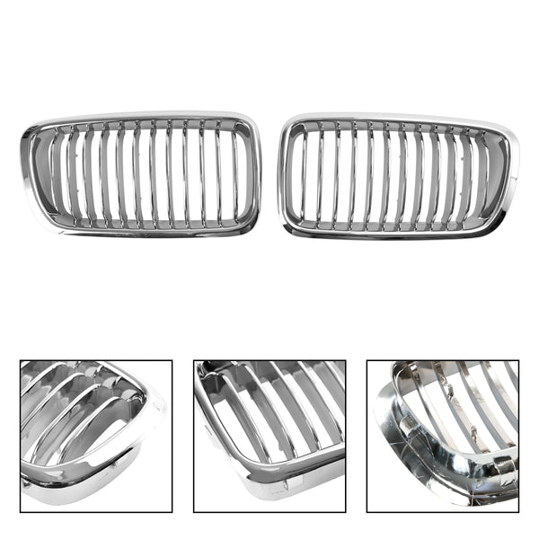 1994-2001 BMW 7 Series E38 2pcs Chrome Front Kidney Grill Grille 51138125811 51138125812 Generic