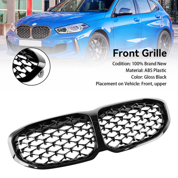 2019–2024 BMW 1er F40 glänzend schwarzer Diamant-Frontnierengrill, generisch