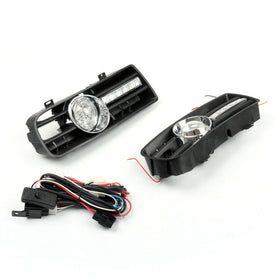 1999-2004 VW ゴルフ MK4 GTI 2x フォグライト 5 LED フロントバンパーグリル DRL ランプ汎用