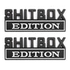 2 st Shitbox Edition Emblem Decal Badges Stickers Voor Ford Chevy Auto Vrachtwagen #C