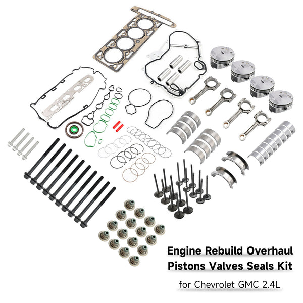 Buick Chevrolet GMC 2.4L Engine Rebuild Overhaul Pistons Valves Seals Kit HS54874 HS26517PT Generic