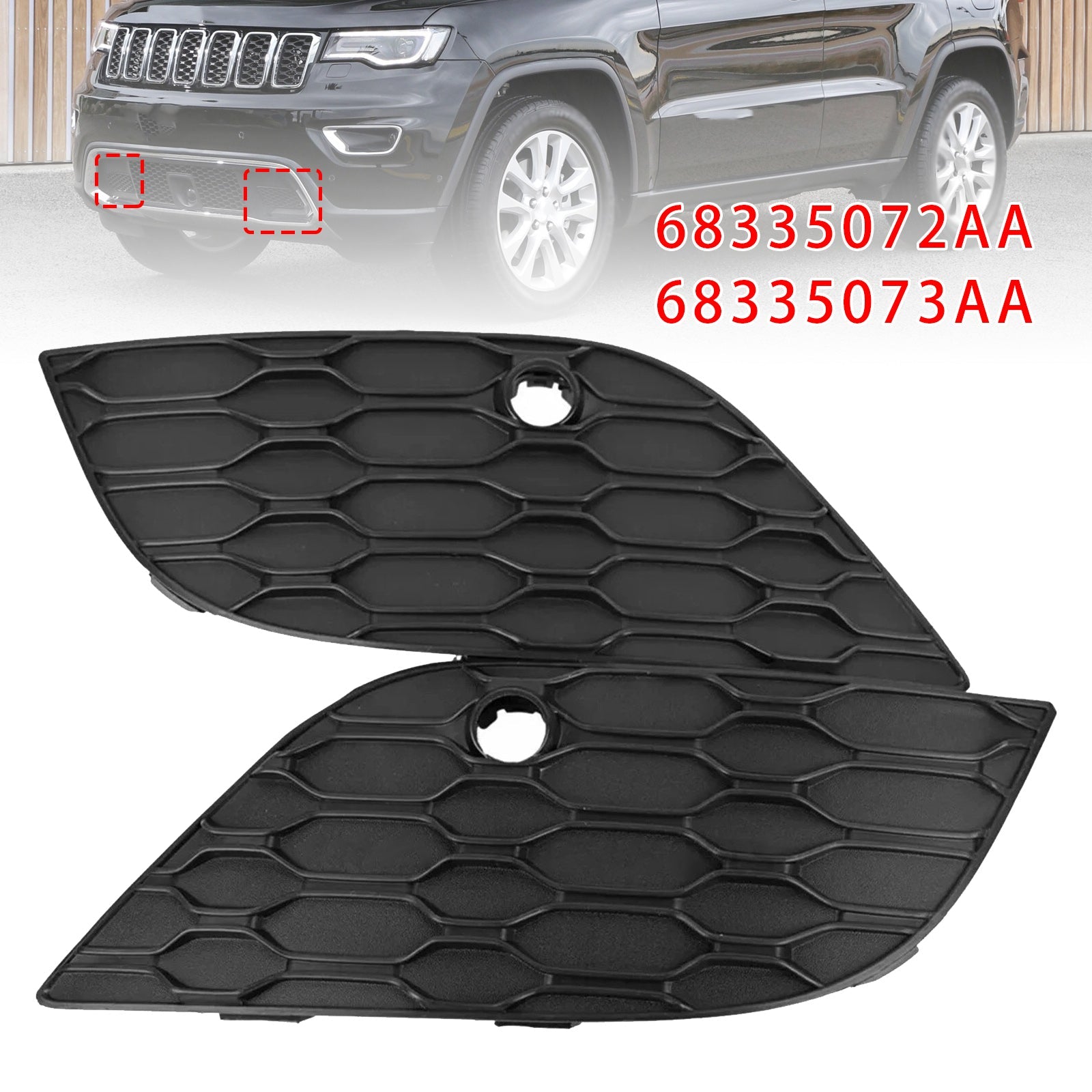 Jeep Grand Cherokee 2017-2022 Paire de caches antibrouillard 68335072AA 68335073AA