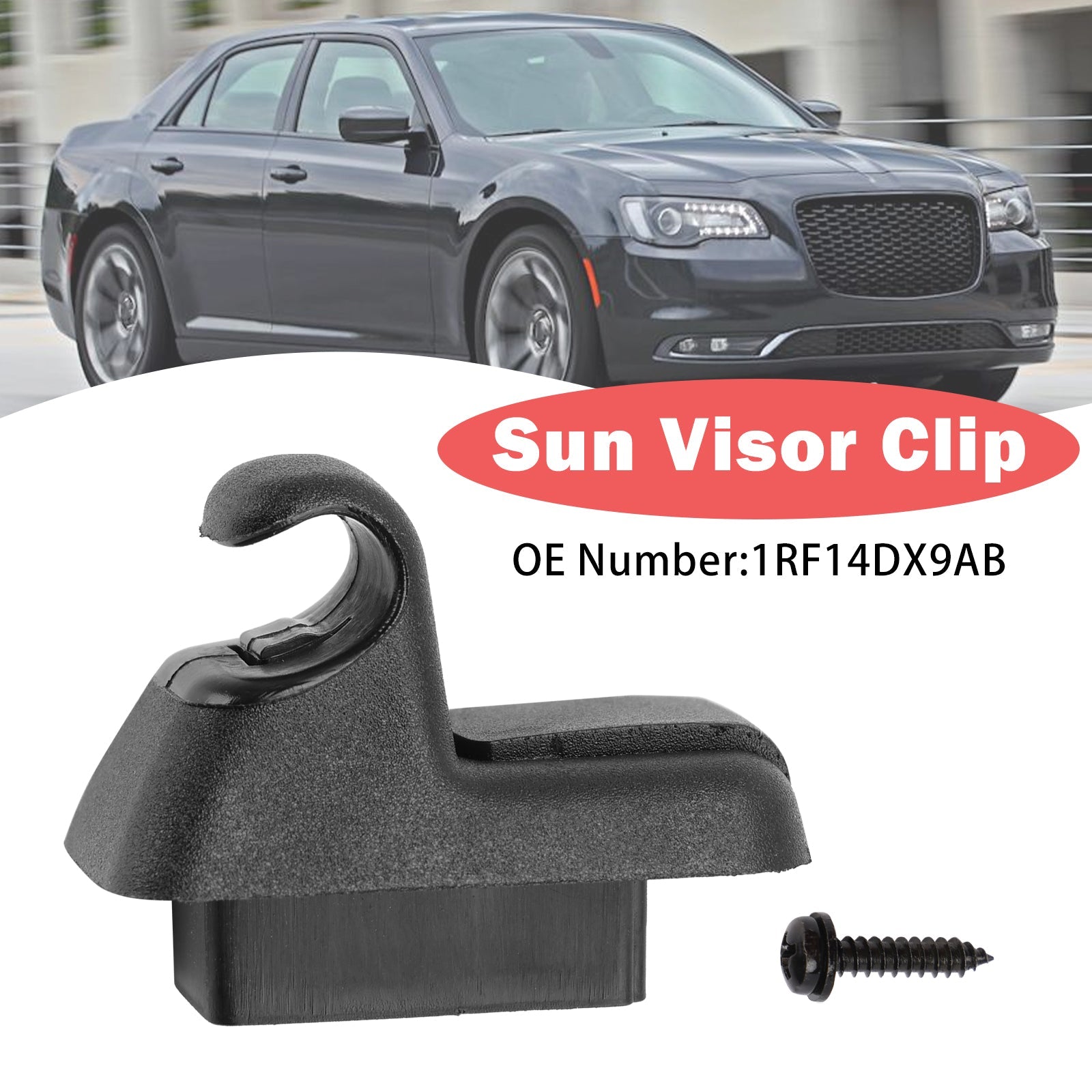 Clip de pare-soleil noir 1RF14DX9AB adapté pour Chrysler 300 Dodge Charger 2011 – 2020