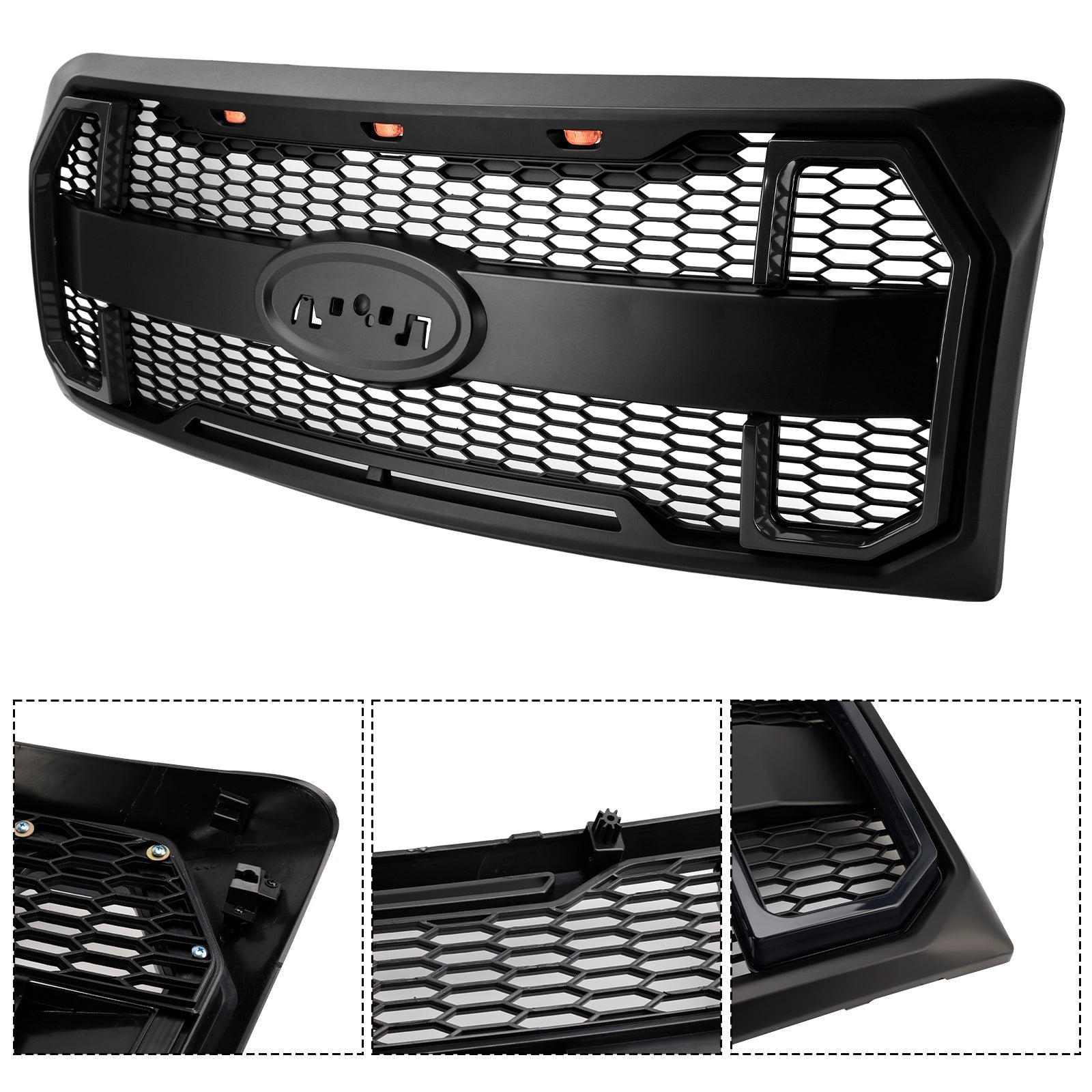 2009–2014 Ford F150 mattschwarzer Raptor-Stil Frontstoßstangengrill, generisch