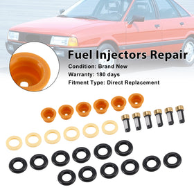 6PCS Fuel Injector O-Ring Filter Seal Fit Audi 80 90 100 A4 A6 A8 2.4 2.6 2.8