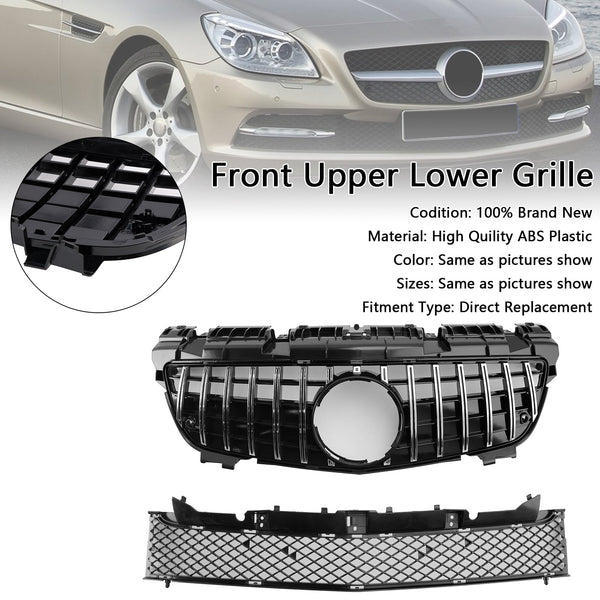 2011-2016 Mercedes-Benz SLK-klasse R172 SLK55 Chrome Front Upper Nedre Grille A1728880160 Generisk