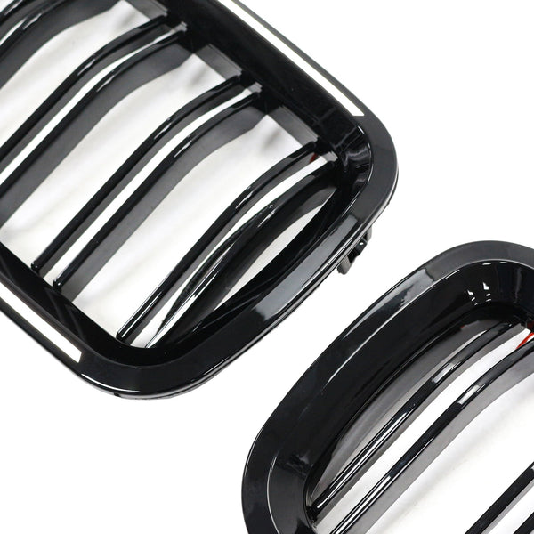 01.2009-10.2016 BMW 5-serie F10 Nyrestøtfangergrill Grill glans sort 51137203649 51137203650 Generisk