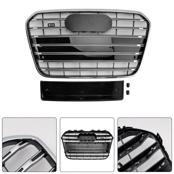2012-2015アウディA6 C7 S6スタイルクロムフロントバンパーグリルグリルジェネリック
