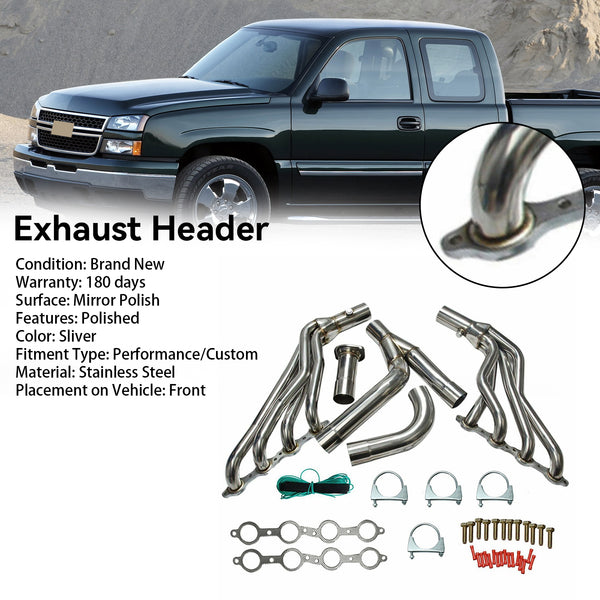 1999-2006 Chevy GMT800 Silverado/Sierra 1500 2WD/4WD 4.8 5.3 6.0L Exhaust Header Generic