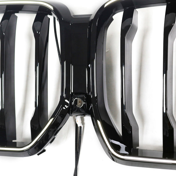 2023-2025 BMW X6 G06 M60I Černá mřížka předního nárazníku s GRILS W/CAREM